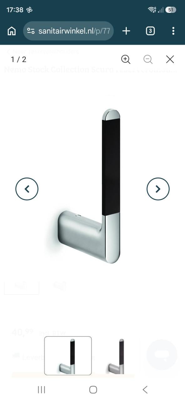 WC-rolhouder messing verchroomd