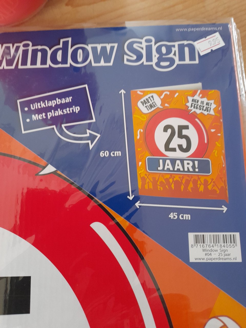Bord 25 jaar feest ( dubbelzijdig )