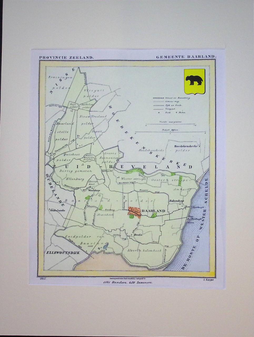 Kaarten Zuid-Beveland gemaakt door J. Kuyper