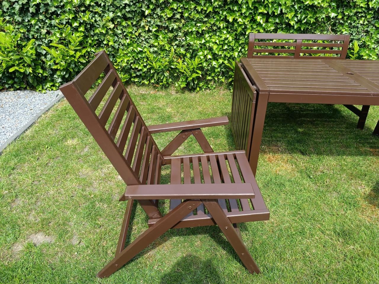 IKEA APPLARO tuinset te koop – bruin gebeitst massief hout