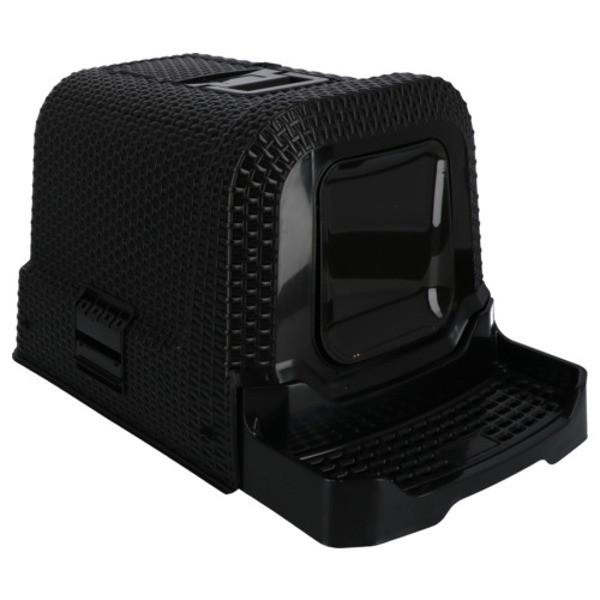 Kattentoilet Rattan Zwart 69x42x41 cm