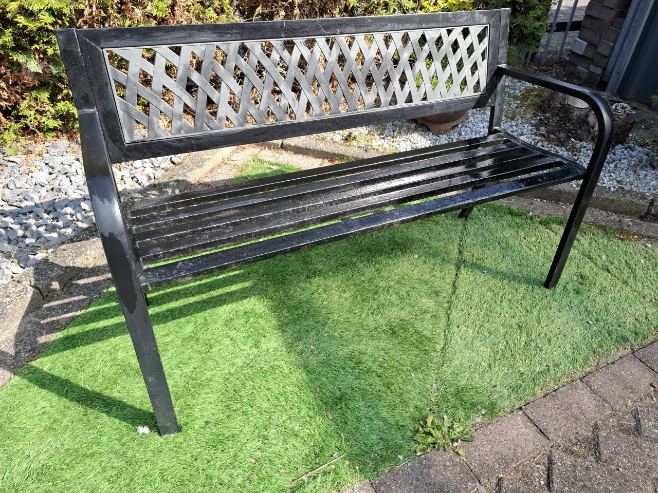 Metalen tuinbank