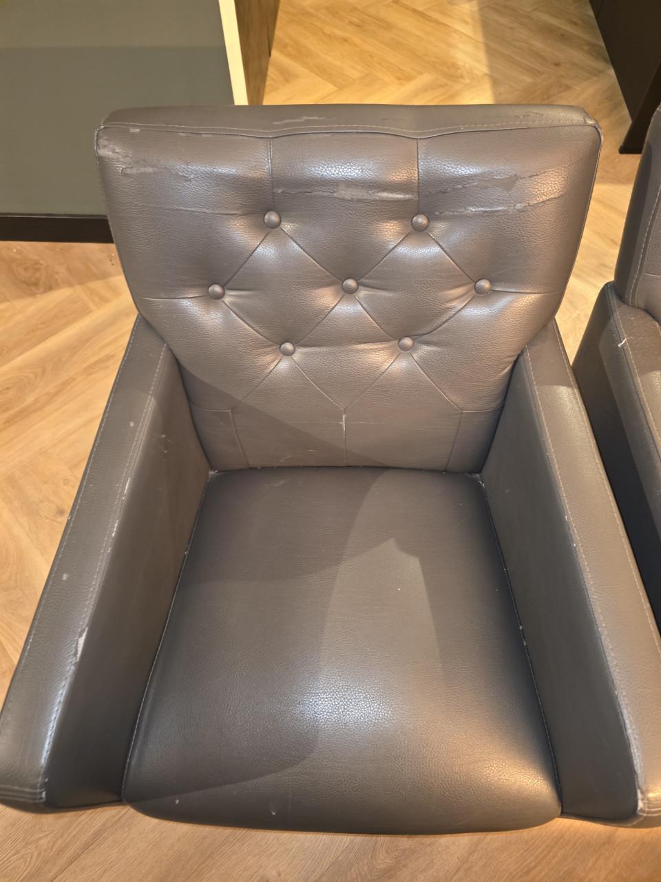 Eetkamerstoelen 3 stuks kunstleer grijs