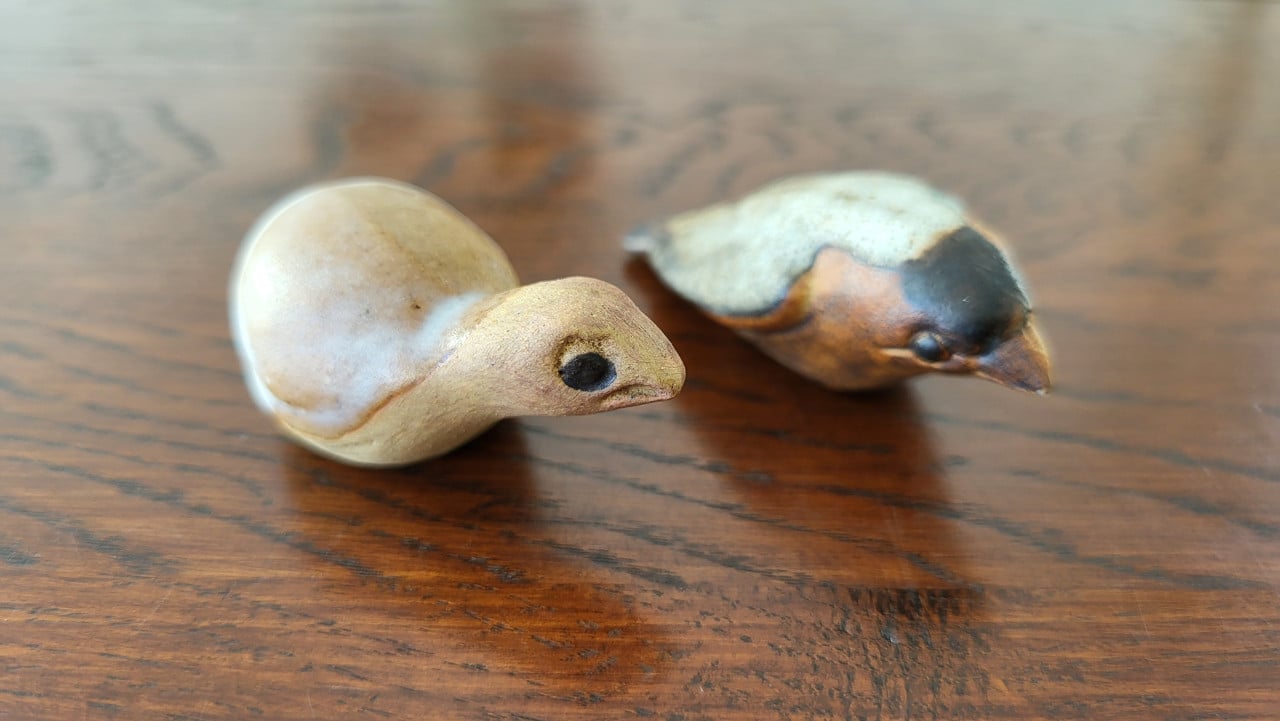 Set vintage vogelbeeldjes Tremar Pottery UK