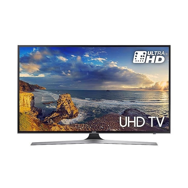 43 Inch Samsung 4K UHD Smart TV met ophang beugel en poot.