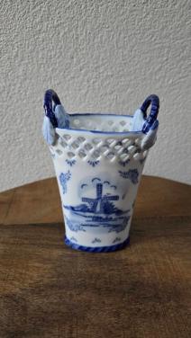 🌿 Delfts blauw mandvaasje. Delftware Royal Twickel.