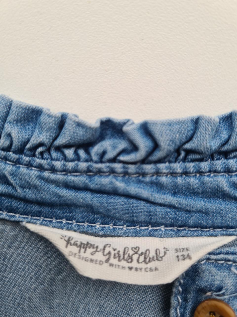 Licht blauw spijkerjurkje van Happy Girls Club  Maat 134