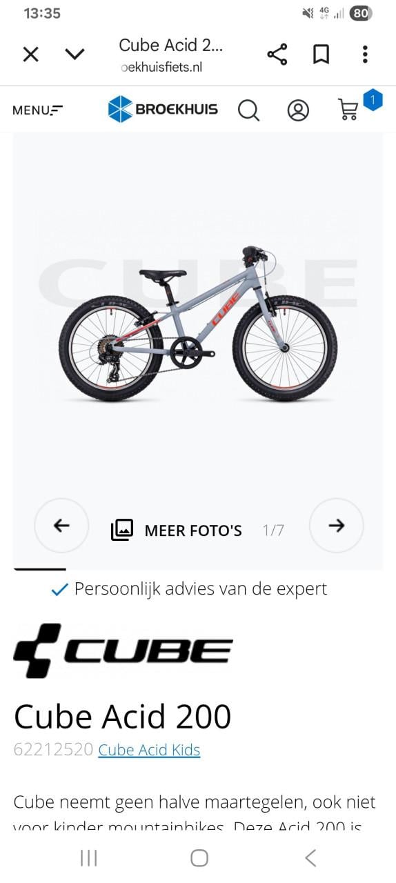 Cube 20 inch Grey/red kinder