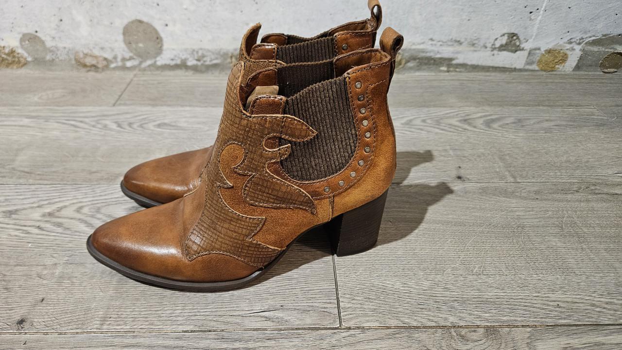 Mjus Leren Enkellaarsjes Western Maat 41