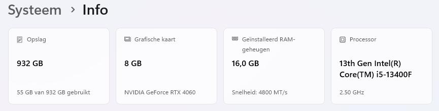 Game pc I5 13400f en rtx 4060