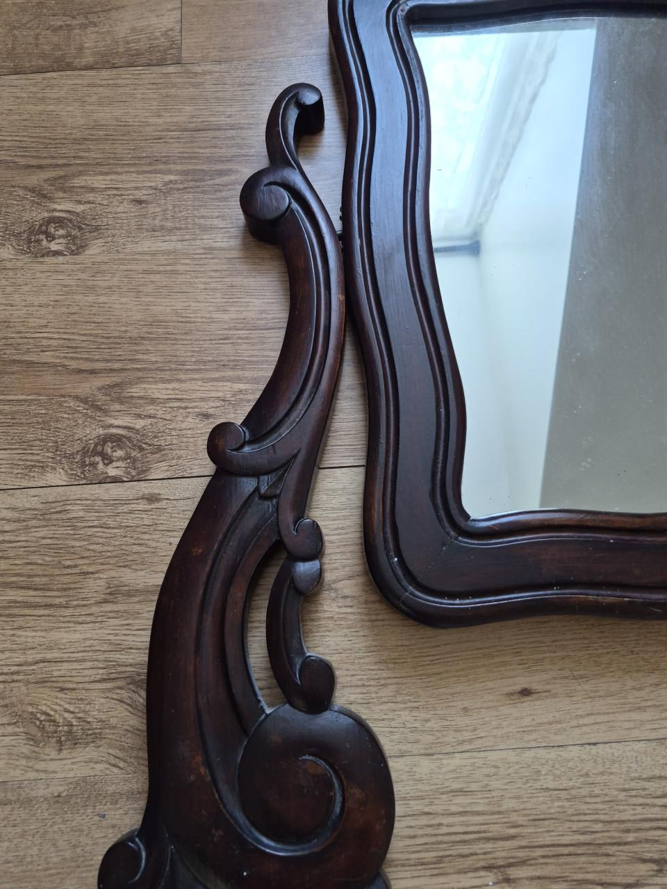 Antieke houten kapspiegel