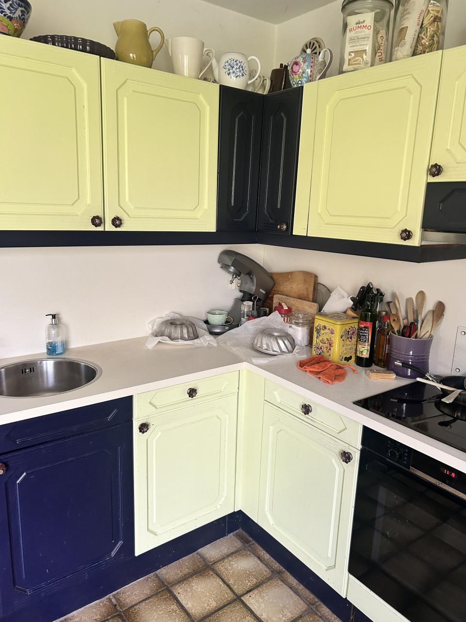 Originele massief eikenhouten retro Bruynzeel hoekkeuken