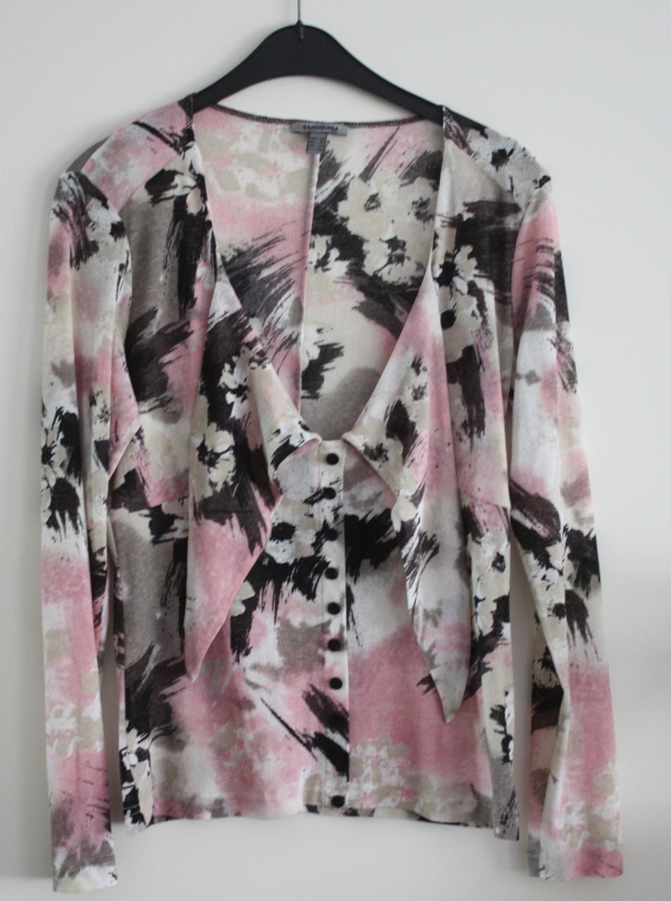 Bloesje met print roze zwart  maat 40