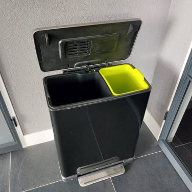 Luxe/moderne prullenbak/pedaalemmer EKO E-Cube 28 + 18 ltr