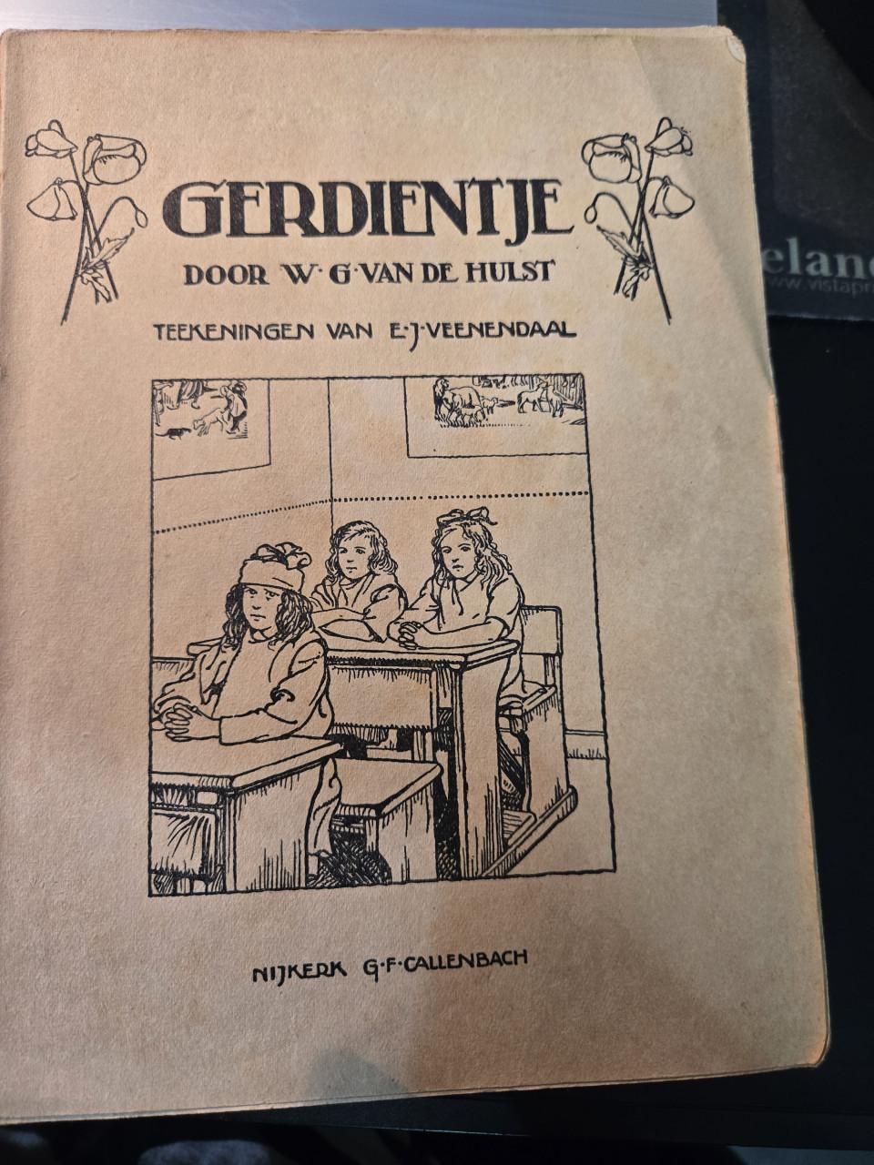 De eerste druk van het boek "Gerdientje" van W.G. van de Hulst uit 1927.
