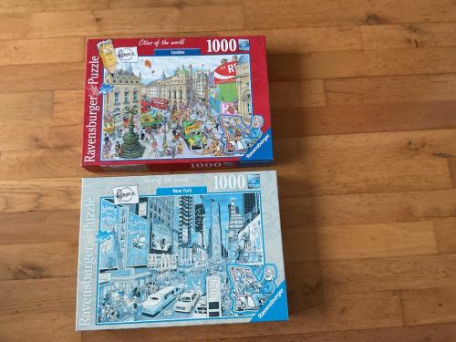 Ravensburg puzzels 1000 stukjes Londen en Newyork € 4 per stuk