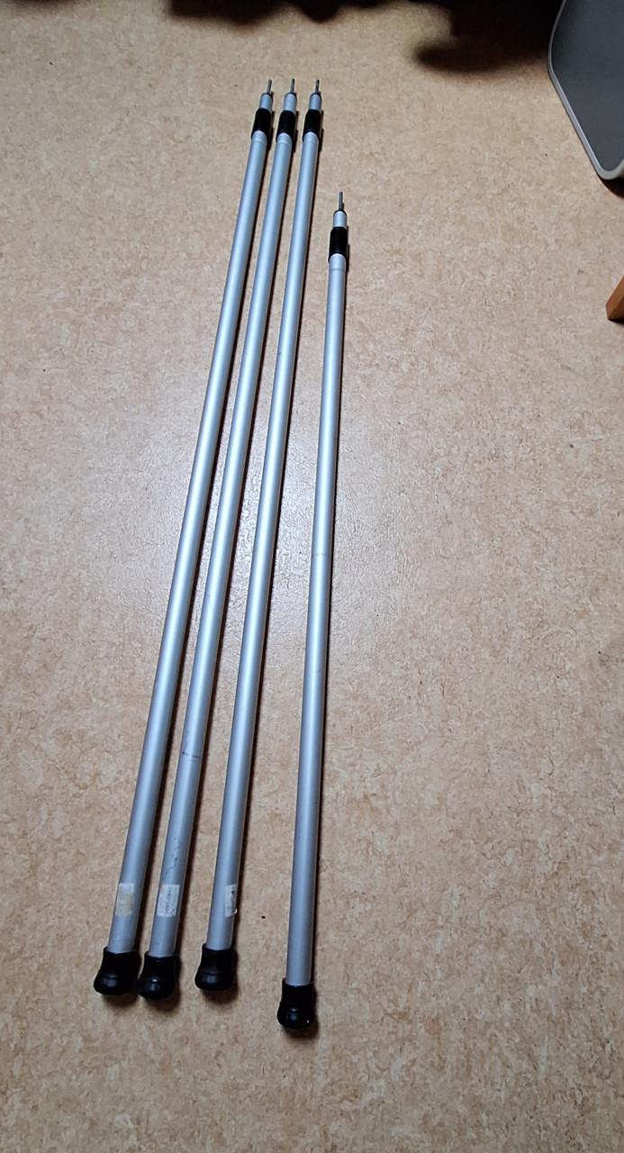 4 telescopische aluminium luifelstkken