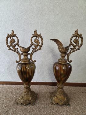 2 vazen in franse rococo stijl