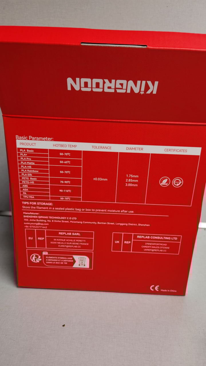 5 kg Nieuwe zwarte Kingroon PLA Filament
