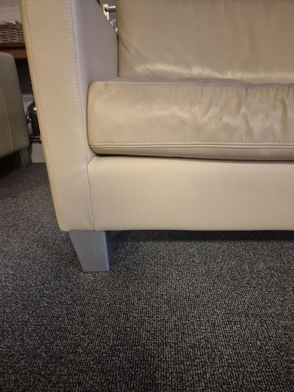 Roomwit leren bankstel