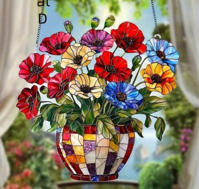 Raamhanger vaas klaprozen