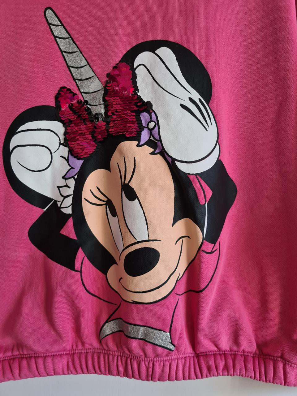 Fuchsia roze Minnie Mouse Disney hoodie sweater Maat 134