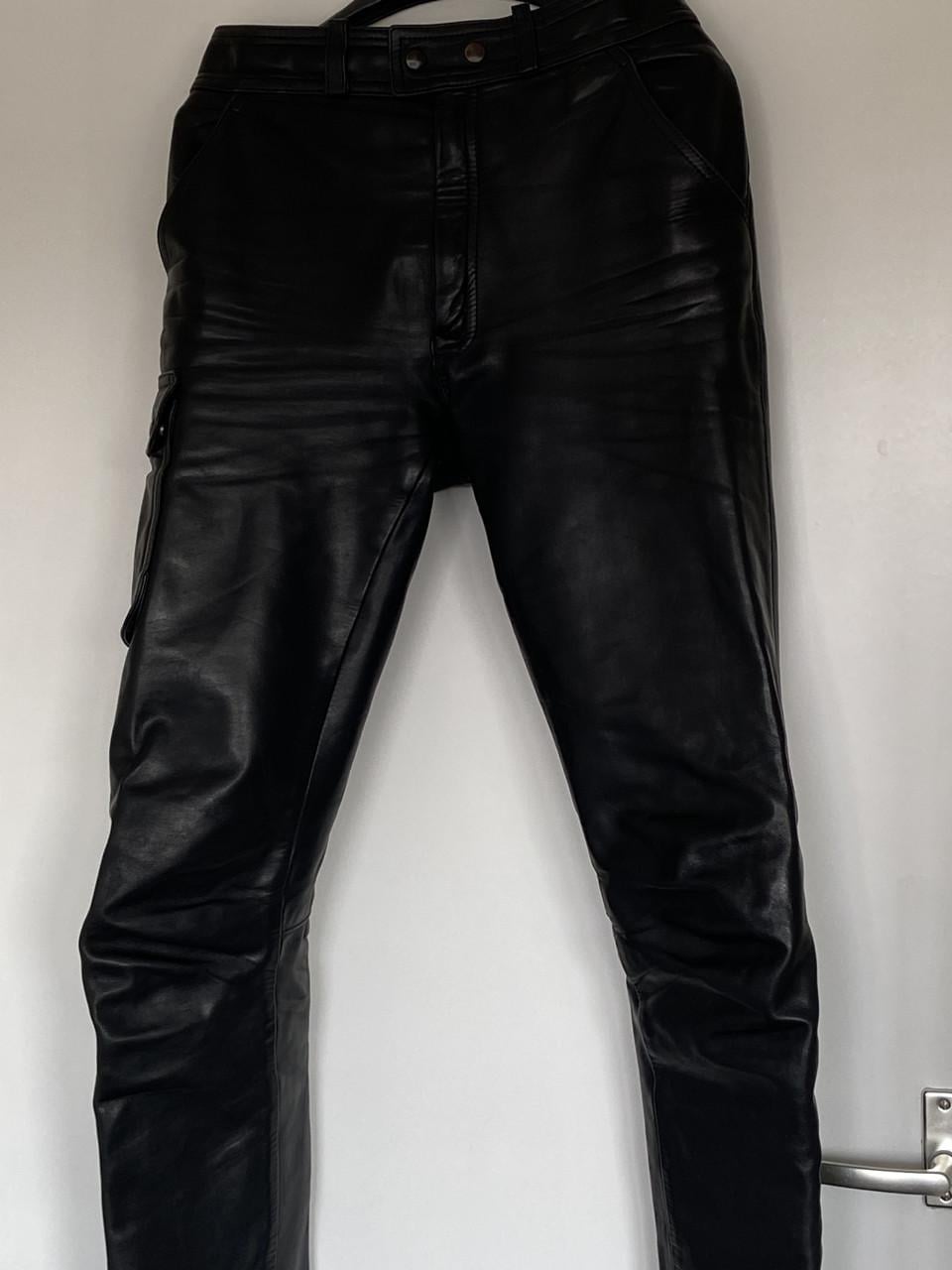 Leren motorbroek/jeans  Maat 30/34