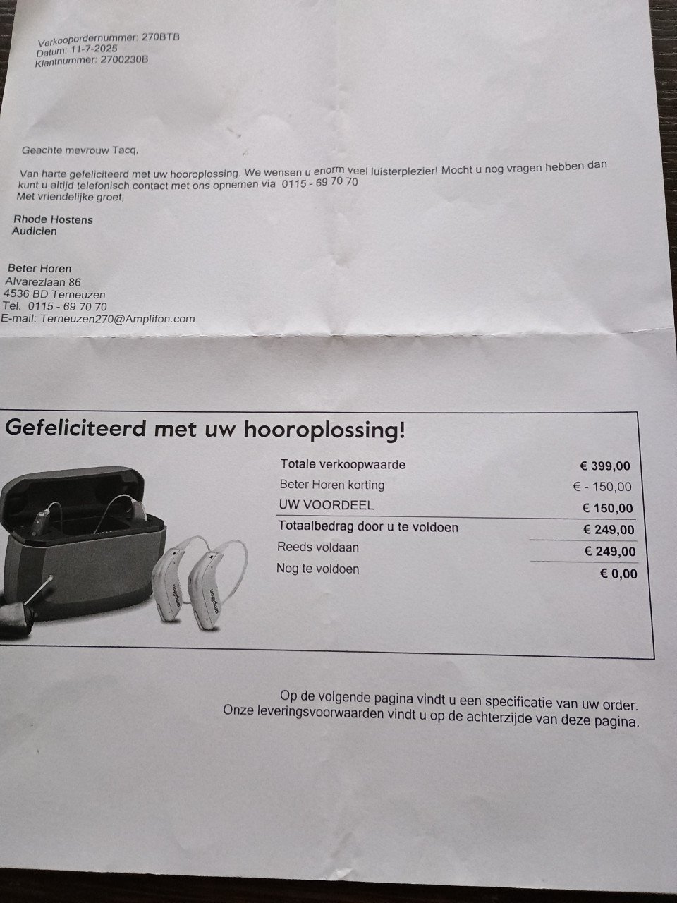 Oplader hoortoestellen