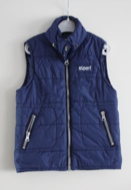 Donkerblauwe bodywarmer maat 86