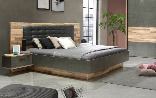 Tweepersoonsbed 180 met Verlichting, 2 Lades + 2 Nachtkastjes