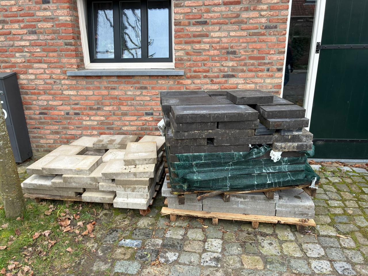 Tuintegels wildverband boerenbont wit ,grijs, antraciet 15 vierkante meter