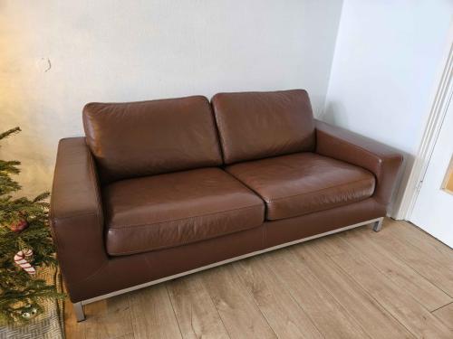 Machalke bruin leren bank
