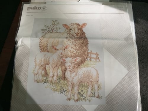 Compleet borduurpakket schaap lammetjes