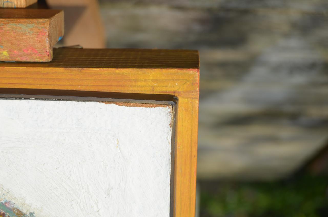 Leuk gesigneerd abstract werkje. Gokje: jaren '70?