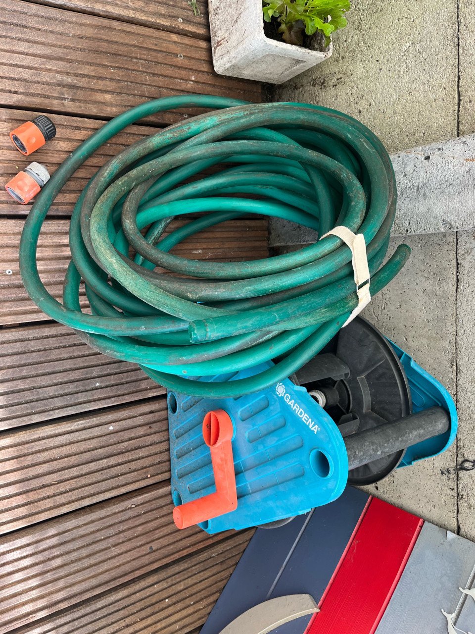 Gardena haspel met slang