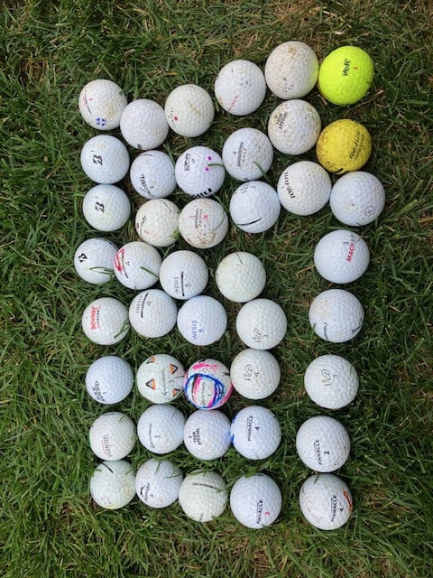 Golfballen gebruikt