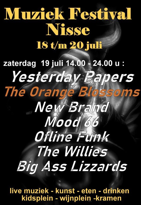 MUZIEK FESTIVAL NISSE 18 T/M 20 JULI