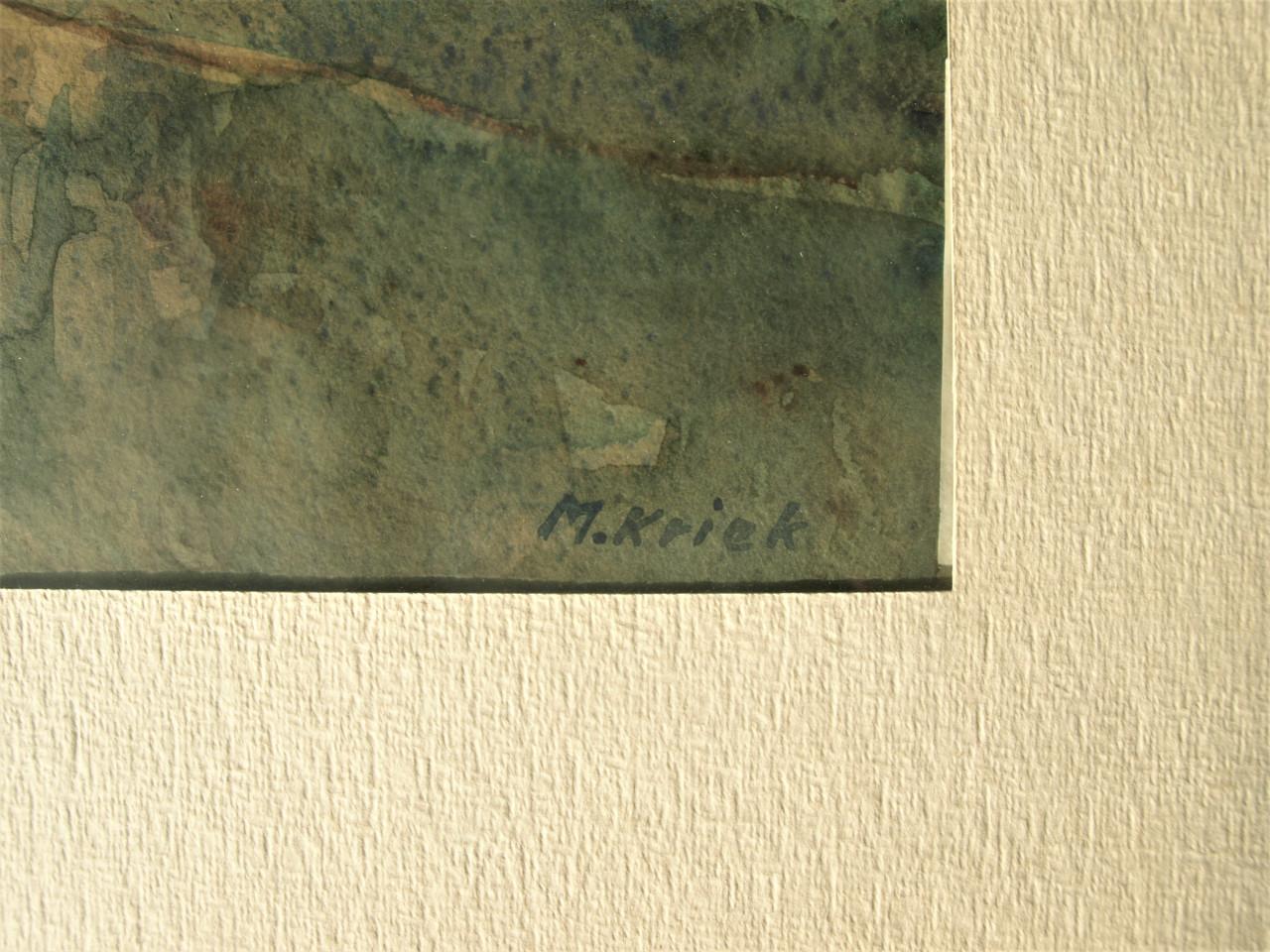 Aquarel van de haven van Veere van Mario Kriek