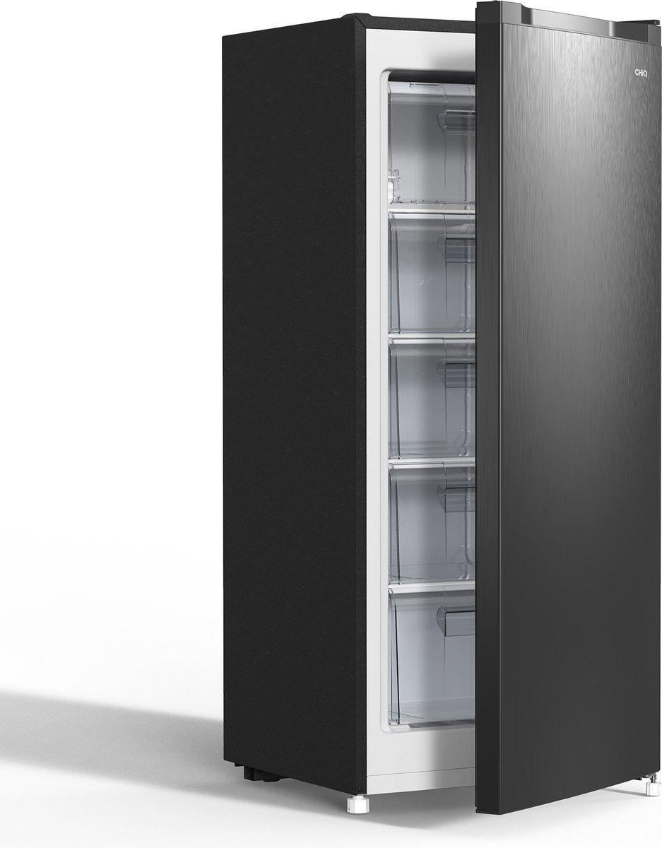 Nieuwe Vriezer 145 Liter 5 laden Energieklasse E - RVS Zwart 125x55 cm.