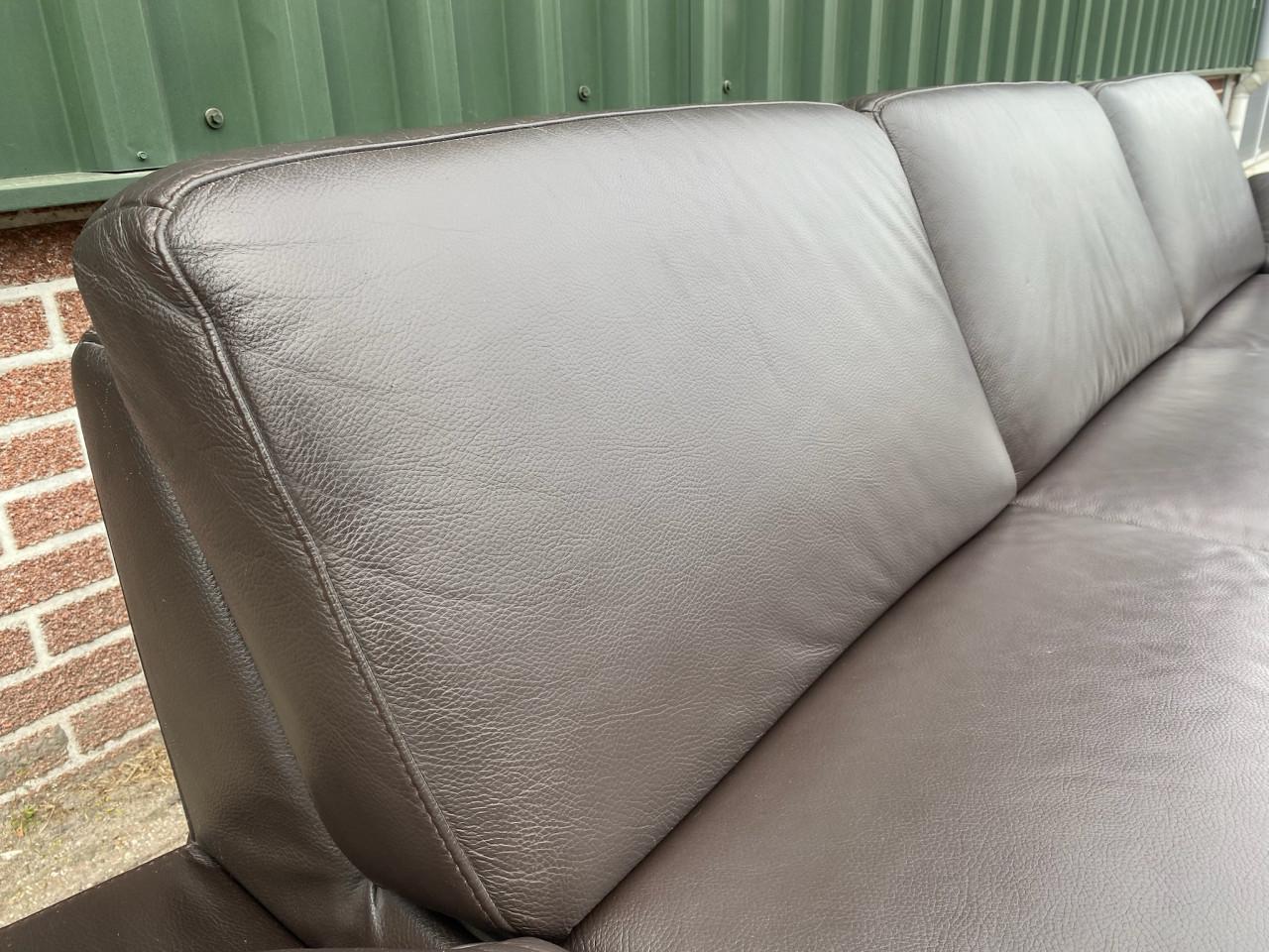 Montel Bruine Leren Hoekbank- Gratis Levering NL