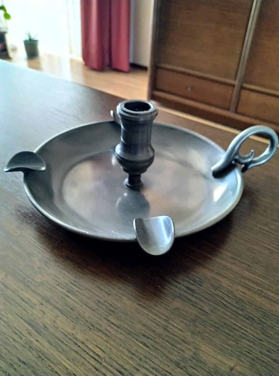 Tinnen kaarsen standaard