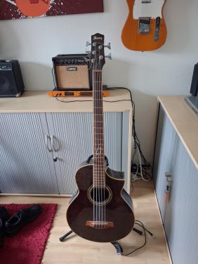 Semi-akoestische basgitaar merk Ibanez