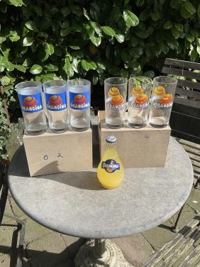 Vintage Orangina glazen