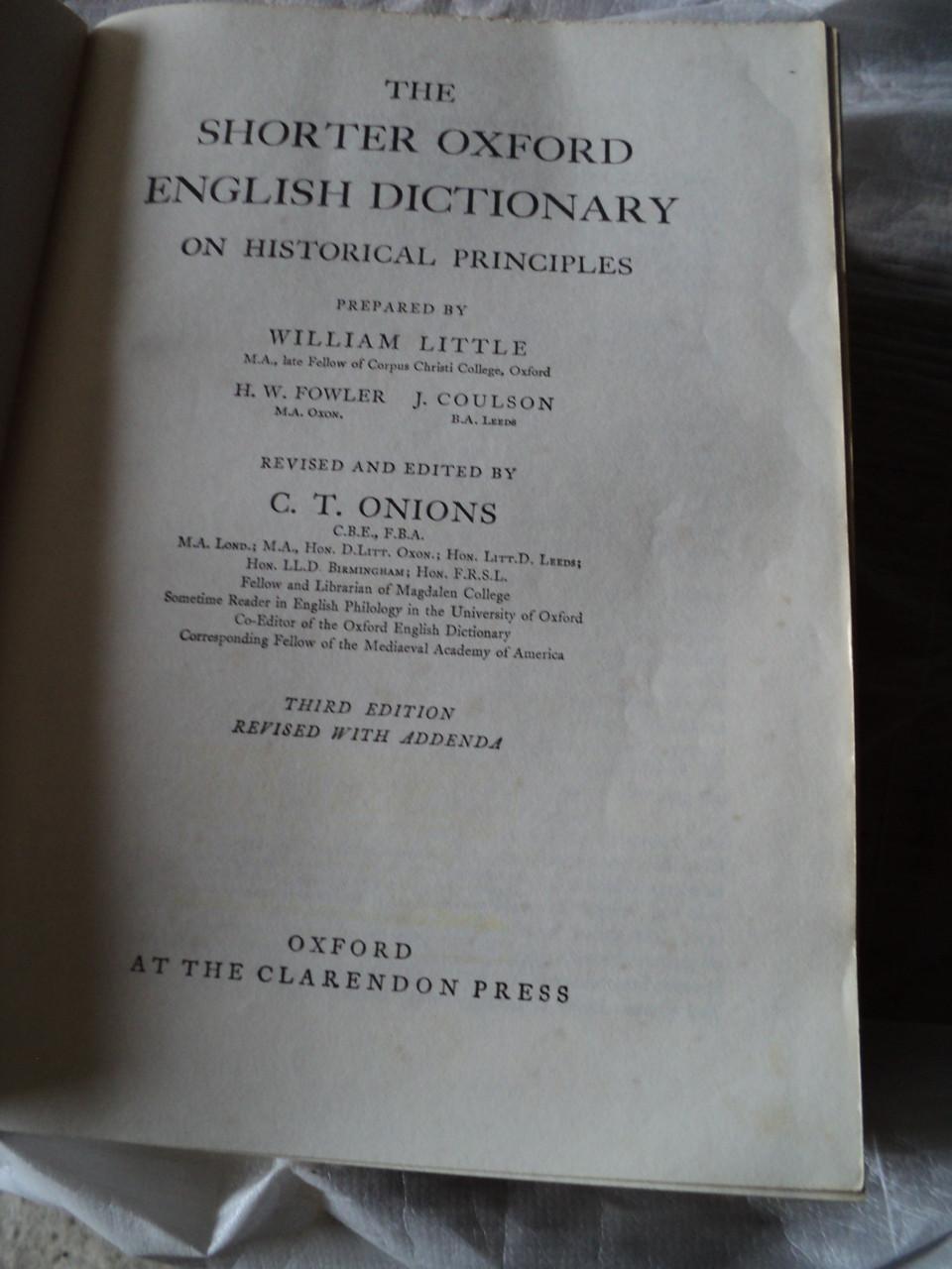 Boek "Shorter Oxfort English Dictionary"