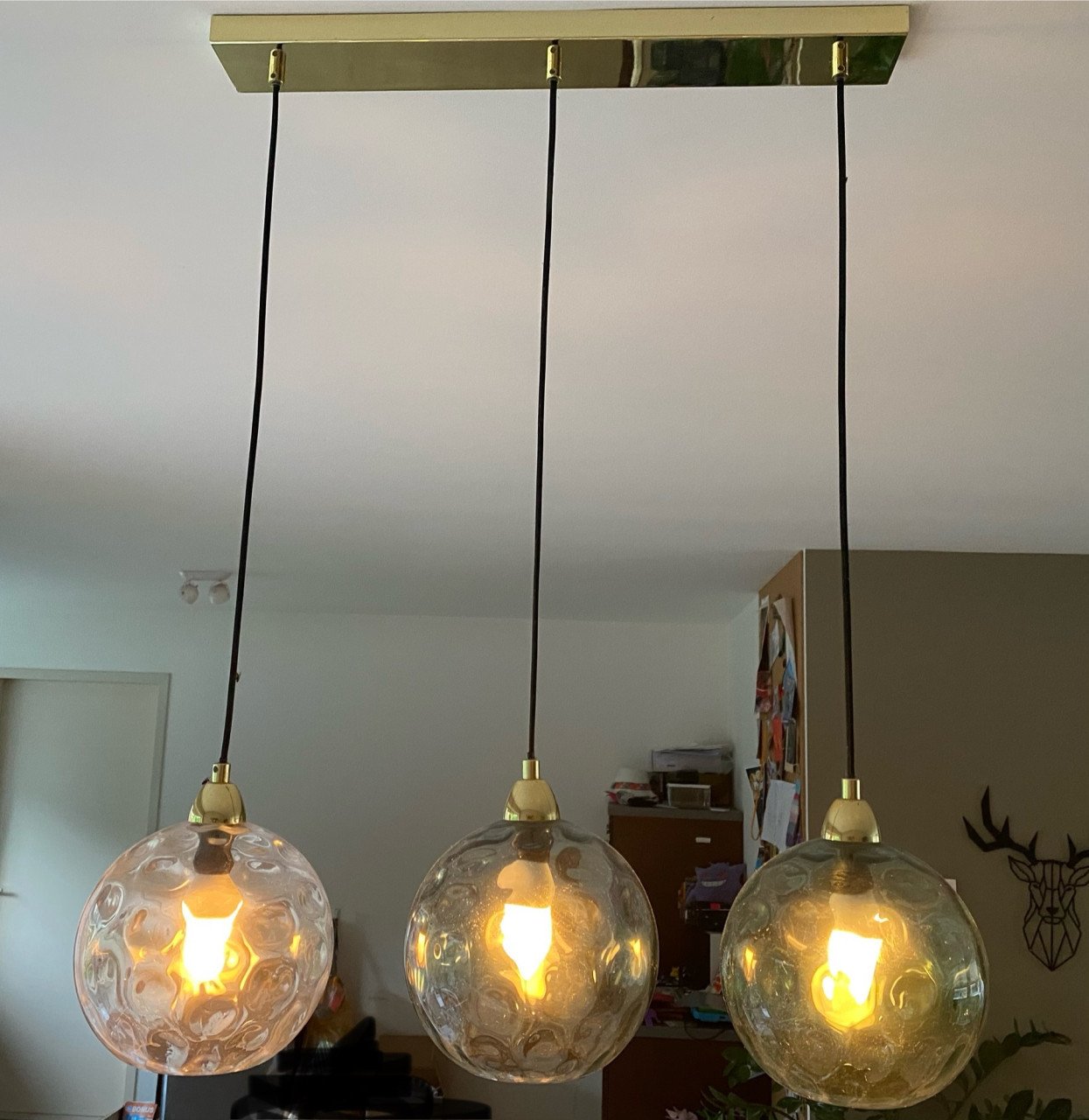 Hanglamp Ilaria 3 Light Linear Pendant Bar Ceiling Light in Blue