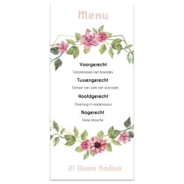 Menu kaart - 21 diner kaart