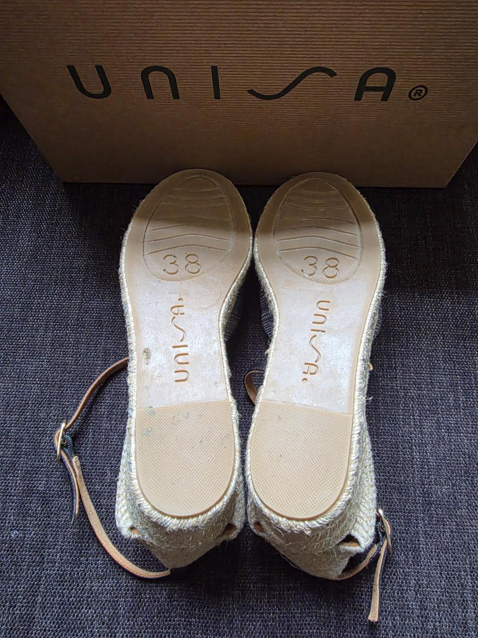 Unisa espadrilles zwart/grijs, maat 38. Z.g.a.n.