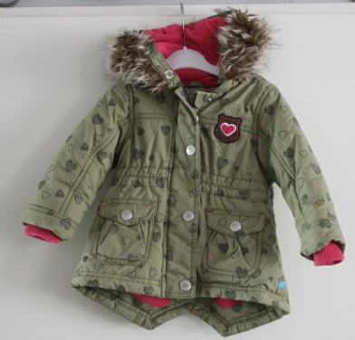 Groen roze winterjas maat 68