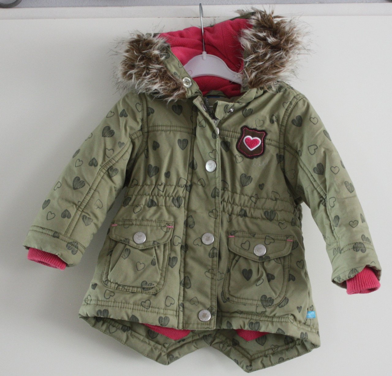 Groen roze winterjas maat 68