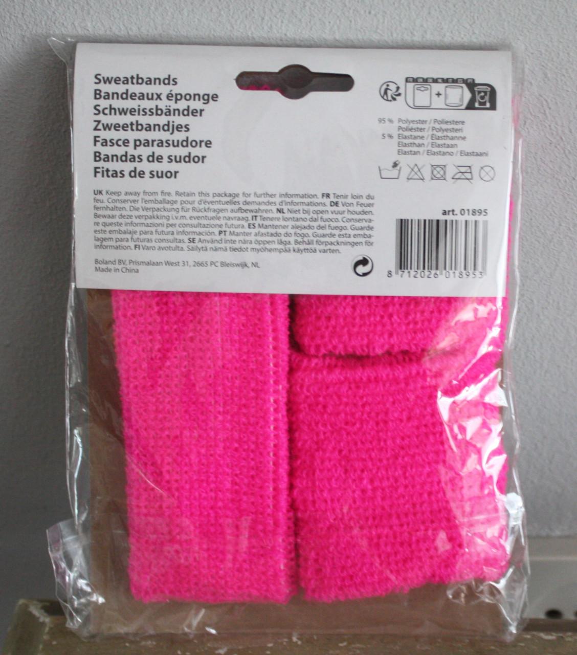 Nieuw in verpakking roze zweetbandjes